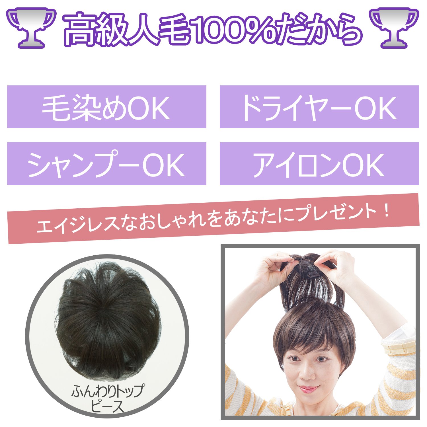 Amazon.co.jp: 部分ウィッグ プチシリーズ (トップ BT01-H2B 暗自然